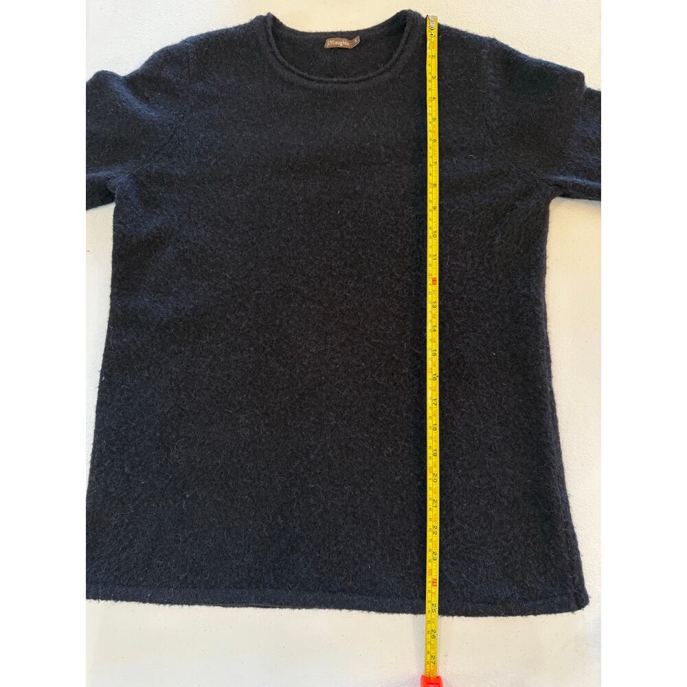 J McLaughlin Black Merino Wool Baby Alpaca Pullover Ribbon Tie Sweater Sz S - Picture 7 of 7